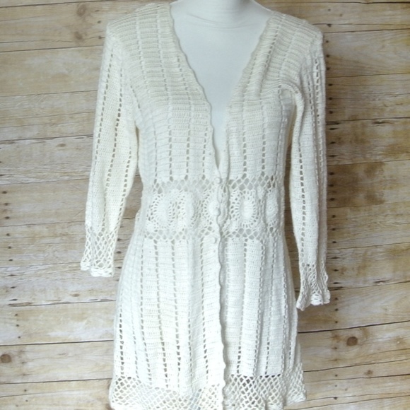 Nine & Co. Sweaters - NWT Nine West crochet Long cardigan sweater XL